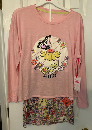 Girls Justice Butterfly Pink Top Printed Short Pajama Set, Size 6 -8- 12 & 14 - Picture 2 of 4