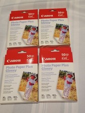 Lot of 4 Canon Photo Paper Plus Glossy 4 x 50 Sheets 4X6 New , Free Shipping