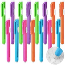 15 Pcs Retractable Mechanical Eraser Pen Style Retractable Mechanical Eraser Pen