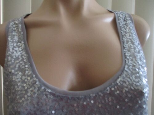 DRESS ZARA COLLECTION 10 GREY SEQUINS LINED SLEEVELESS - Picture 2 of 8