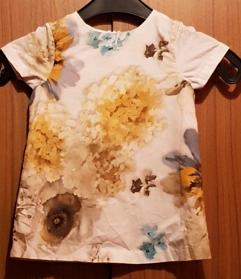 NEXT Baby Mädchen Sommerkleid weiß mit Blumen gelb/blau mit Reißverschluss Größe 3-6 Monate 