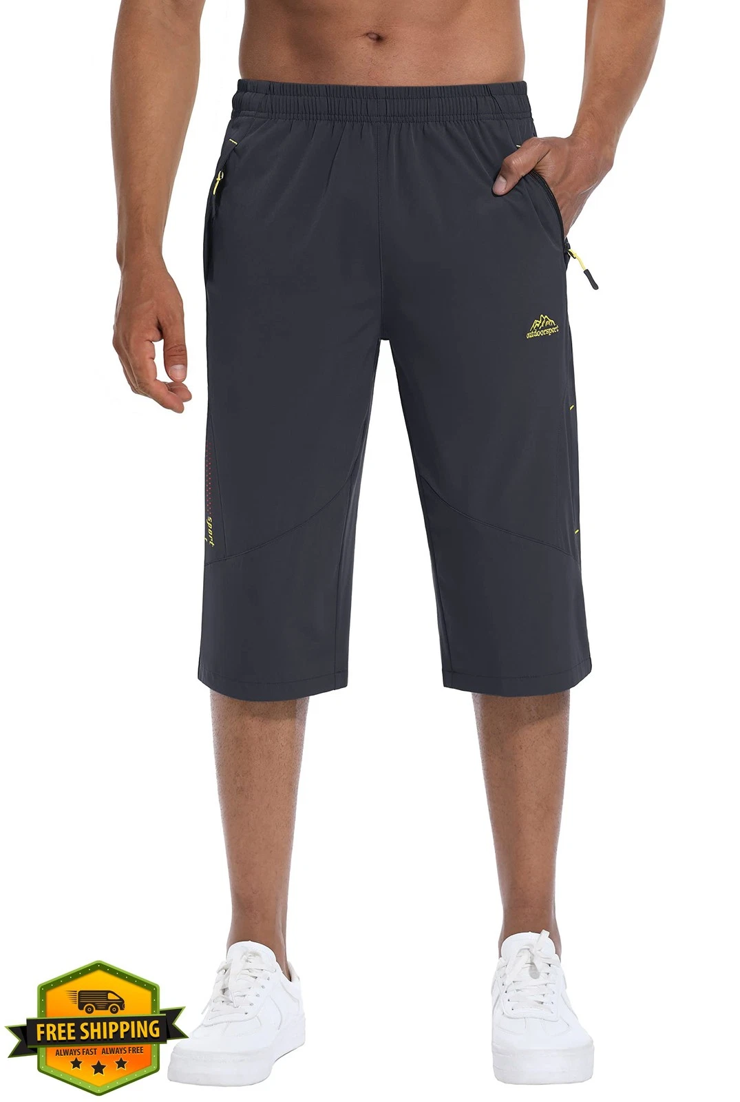 MAGCOMSEN Men's Capri Shorts Quick Dry 3/4 Workout Summer