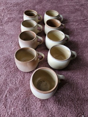 Set Of 9 Vintage Frankoma 4c Cups