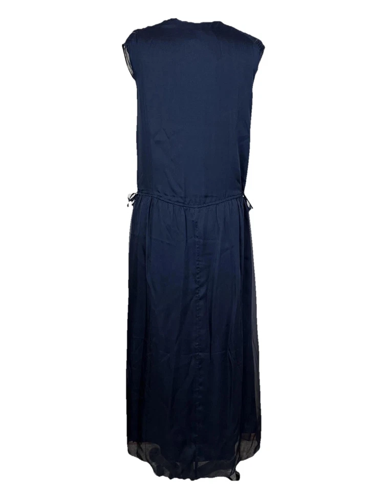 Vestido Sundance Gossamer Dreams Talla S Azul Medianoche 100% Seda Maxi Cintura Ajustada NUEVO Foto 3 de 4