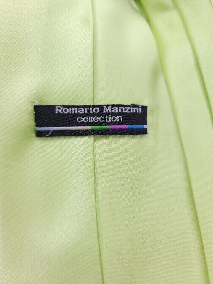 Corbata formal para hombre Romario Manzini 59"Lx3,75"W corbata de cuello verde Foto 3 de 4