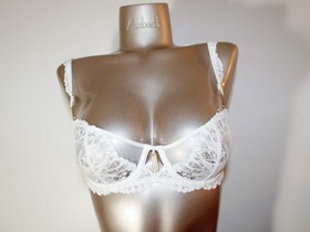 Aubade Paris Sample Flowermania White Lingerie Set with gold Jewel 34B S