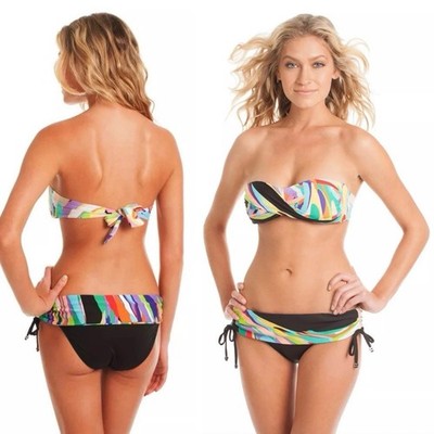 Trina Turk Women's Sash Hipster Bikini Bottom Swimsuit in Prisma Print size 6