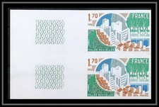 France N°1855 Villes nouvelles 1975 paire Non dentelé ** MNH (Imperf)