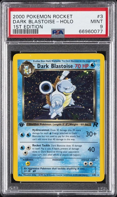 2000 POKEMON ROCKET 1ST EDITION #3 DARK BLASTOISE-HOLO PSA 9