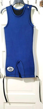 Mens Ski Warm Neoprene Body Wetsuit Tank Top Shorts Bottom Small Blue Gray