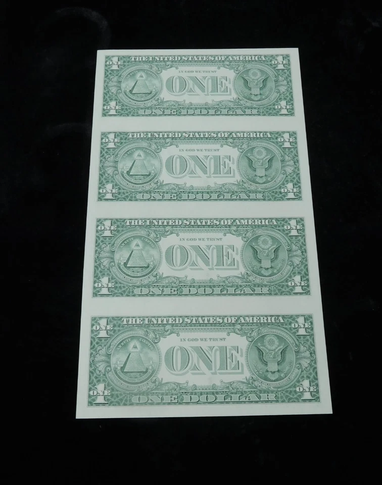 2003 $1 Federal Reserve Uncut Sheet of 4x UNC Notes - Image 2 of 4