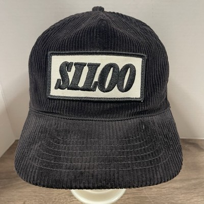Black Corduroy Snapback Hat SILOO embroidered Patch dead stock Scarce