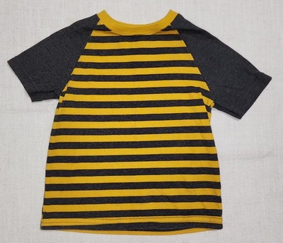 Garanimals Todder Boys Striped Cotton Blend Crew Neck Short Sleeve Shirt Gray 3T