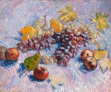 Vincent van Gogh Grapes Lemons Pears and Apples Giclee Print on Canvas 8x10 Art