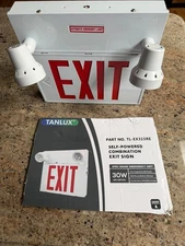 TANLUX Exit Sign with Emergency LED Lighting White Metal 