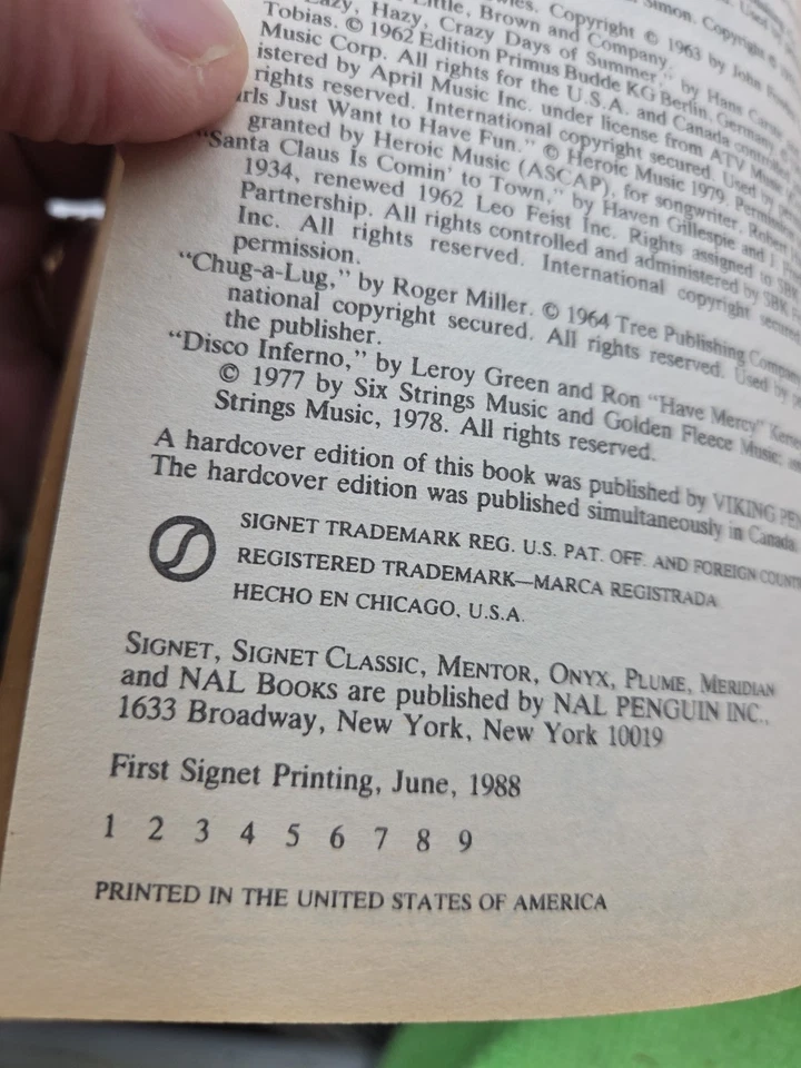 "Misery" Stephen King First Edition 1st Printing Signet Paperback 1988 VG Foto 4 de 4