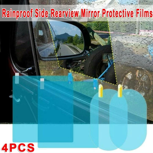 4x Car Light Blue Rearview Mirror Side Window Glass Protective Film Rainproof