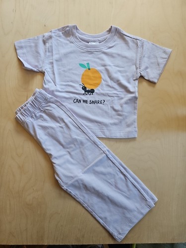 NEU MIT ETIKETT HANNA ANDERSSON LILA ORANGE AMEISE T-SHIRT WEITES BEIN HOSE SET 85 2T $ 50 - Bild 1 von 6