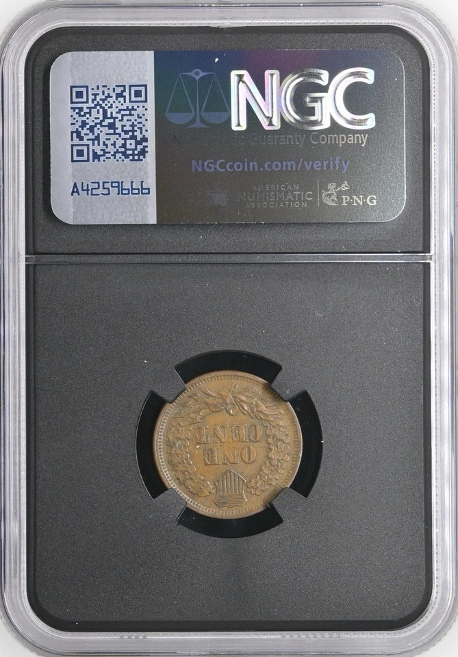 1867 Indian Head Cent NGC AU50 BN **RICH OLD COIN** DL43 - Image 2 of 2