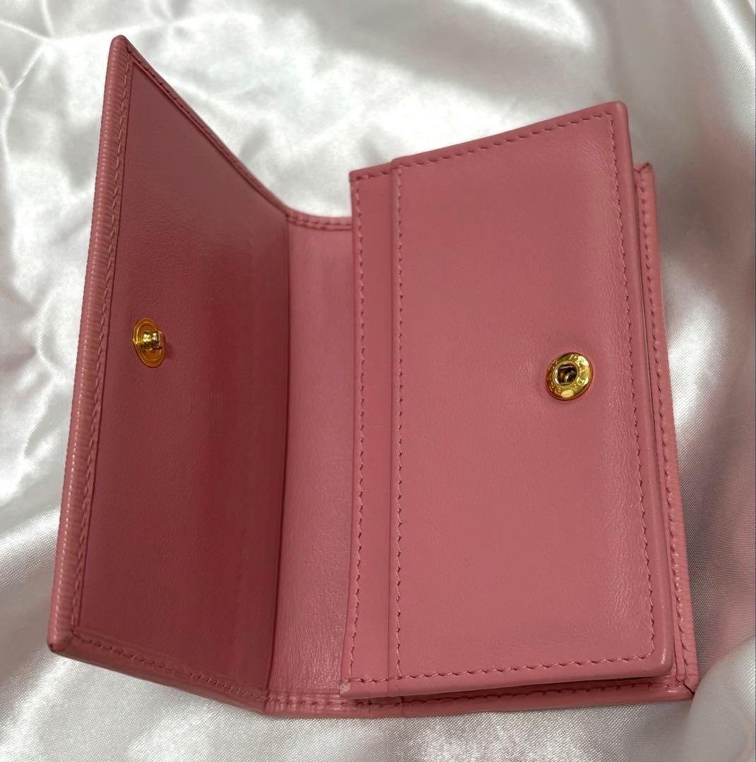 PRADA Pink Leather Card Case Business Card Holder Condition thumbnail 4