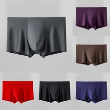Underwear Panties Solid Color Trunks Underpants Comfortable Pouch Seamless