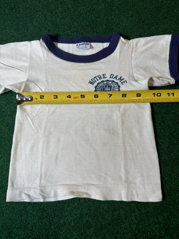 70s Notre Dame Fighting Irish Champion t-shirt rare vintage ringer youth XS 2-4 - Image 4 of 4