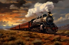 Steam Train Landscape Pictures Canvas Home Decor Wall Art Prints Painting 201
