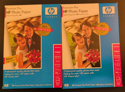 HP Premium Plus Photo Paper - Inkjet, 4x6, 100 Sheets Q6565A - New Qty 2