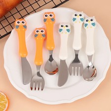 3pcs 304 Stainless Steel Children Knife Fork Spoon Kids Cutlery Set with Storage