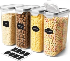 Utopia Kitchen Cereal Containers Storage - Liter 4 (Pack of 4), Clear 