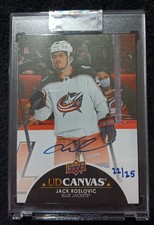 Hockey Cards 2021-22 UD Canvas Clear Cut Auto Columbus Jack Roslovic