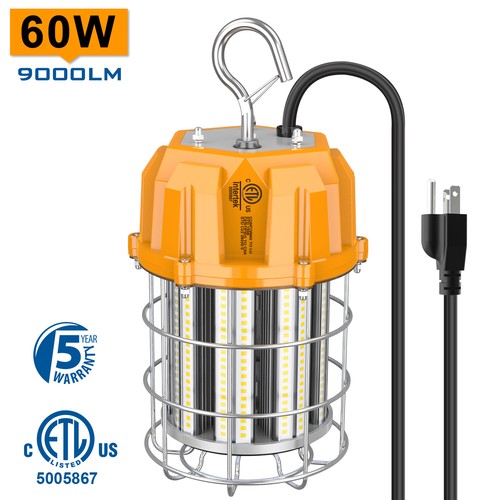 Portable 60W LED Temporary Work Light Warehouse Workshop Hanging Lamp Plug &Play - Picture 2 of 11