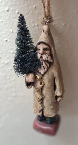 Folk Art Santa Christmas Ornament Enesco 1999 Made in Philippines