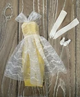 Vintage Barbie Orange Blossom #987 Yellow Dress, Lace Overdress, Gloves, Mules