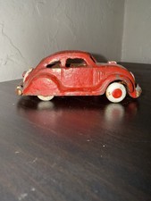 1930s Hubley Chrysler Airflow Cast Iron Vintage Toy Car red