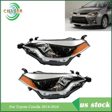 Pair For Toyota Corolla 2014-2016 Headlights Driver+Passenger Pair Clear Lens