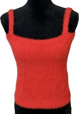 (Willow & Wind) Fuzzy Comfy Red Tank Top: Size Medium