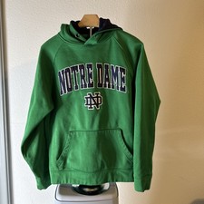 Colosseum Notre Dame Fighting Irish Green Pullover Hoodie Size S