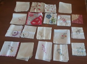 Vintage Handkerchiefs Hankies Lot of 19 Floral Mixed Lot