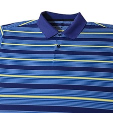 MEN'S NIKE GOLF TOUR PERFORMANCE DRI-FIT POLO SHIRT XL BLUE Striped EUC