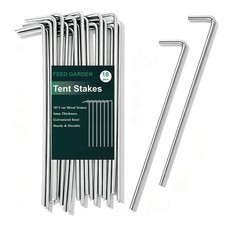 7 Inch Tent Stakes 18 Pack Yard Inflatable Metal Pegs Heavy Duty Camping Hooks