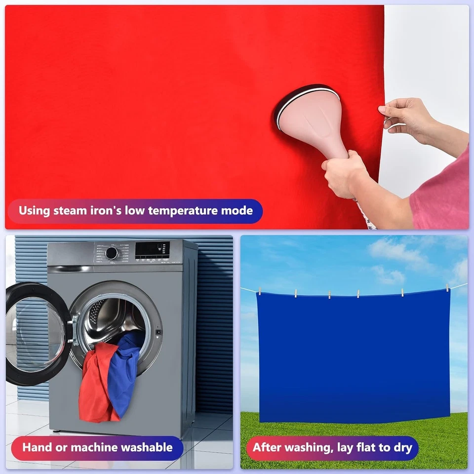 3'x5' Photo Backdrop - Reversible Red/Blue - Washable Polyester Fabric - Image 4 of 4