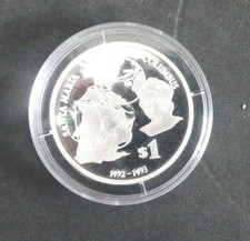 Fiji 2010 1 Dollar Santa Maria Christopher Columbus PP 999 Silber