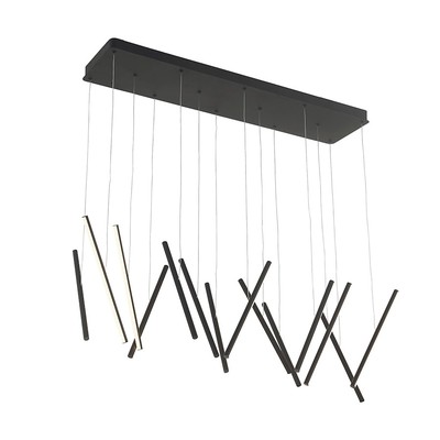Kuzco Chute 40'' LED Linear Pendant, Black/White Acrylic Diffuser - LP14840-BK