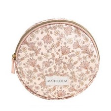 Mathilde M. Pochette da bagno beauty case tondo fiori rosa Soleil Pastel ø 20 cm