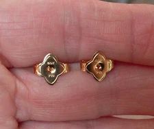New - David Yurman Quatrefoil Replacement Earring Backs - 18K Yellow Gold - 9 mm
