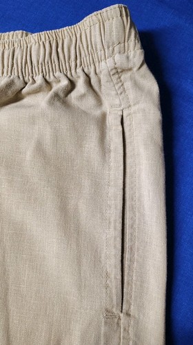 Pantalone Orton Brothers lino classico comodo kaki uomo L 29" cucitura interna minimalista - Foto 7 di 10