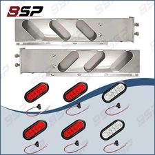 Universal Stainless Mud Flap Hanger Light Bar 30" 10LED 4 Red 2 White 2.5" Bolt