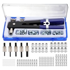 160PCS Threaded Nut Riveter Gun M3-M8 Insert Tool Riveter Rivnut Nutsert Kit Set