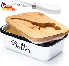 Butter Dish with Lid,Butter Dish for Countertop,Aisbugur Metal Butter Keeper wit